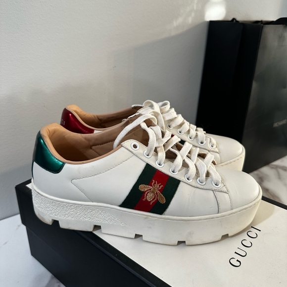 Authentic Gucci platform sneakers , size 6.5 but fits like a size 8 (runs big) - Picture 1 of 7
